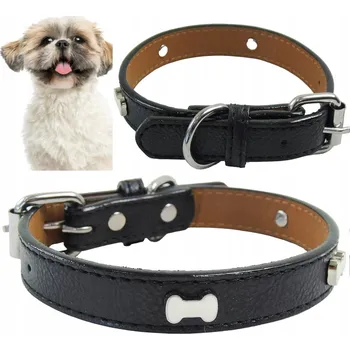 Obojek pro psa KOŽENÝ odolný obojek se vzorem pro psa kočku M