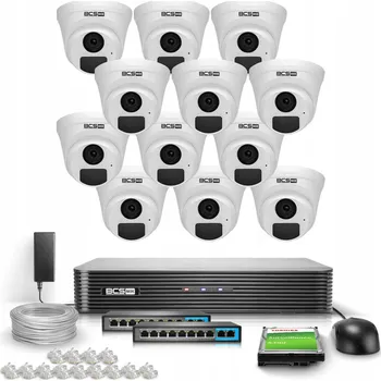 IP kamera IP monitorovací sada 12x BCS-B-EIP15FR3(2.0) 5Mpx 2.8mm IR 30m 2K+ 1TB H265