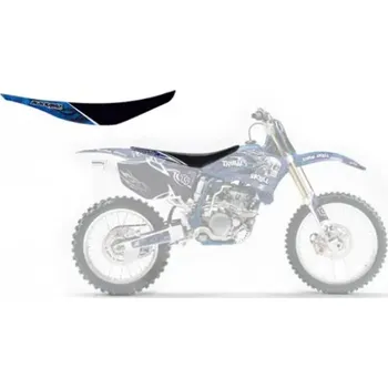 Moto sedlo BLACKBIRD Výprodej POTAH SEDADLA / YAMAHA YZ 250F '10-'13 TRIBAL SKULL 2 BARVA ČERNÁ MODRÁ