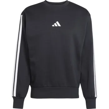 Pánský svetr adidas Essentials 3-Stripes Fleece Sweatshirt Mens Black/White M