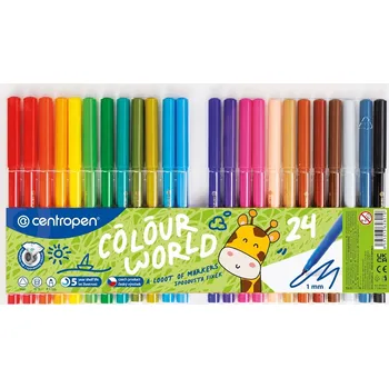 Popisovače, Centropen, 7550-24, 2 mm, sada 24 kusů