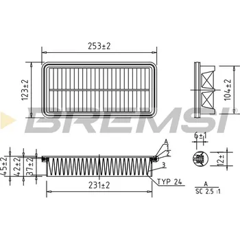 Vzduchový filtr Vzduchový filtr BREMSI FA1573