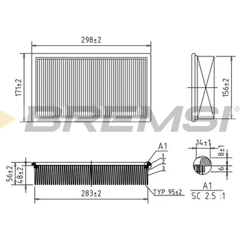 Vzduchový filtr Vzduchový filtr BREMSI FA1223