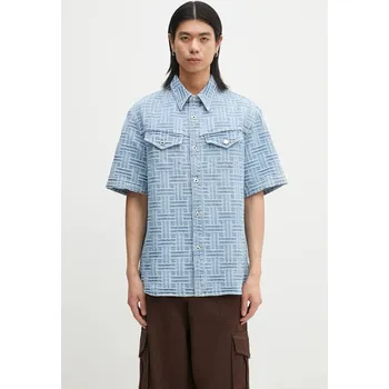 Pánská košile Džínová košile Kenzo pánská, modrá barva, relaxed, s klasickým límcem, FF55DC1026J4.DB, M, 55X
