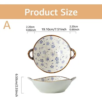 Keramická miska na polévku s uchem 700ml do mikrovlnky | jídelní miska, japonská miska - Styl A