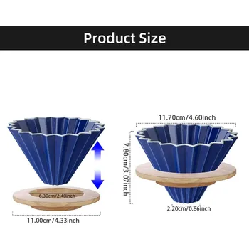 Dripper Keramický ruční překapávač kávy s držákem | kávový filtr, ruční překapávač - RB s držákem