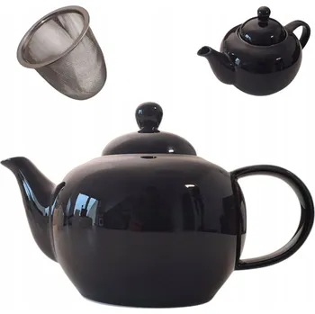 Konvice na čaj Keramická KONVICE se sítkem na čaj 1L ČERNÁ