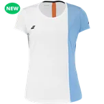 Dámské tričko Babolat PLAY CAP SLEEVE TOP WOMEN White/Blithe Blue Hthr Velikost: XL