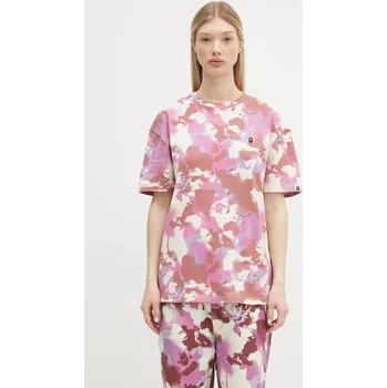 Bavlněné tričko A Bathing Ape Map Camo Oversized, S, růžová, 30X