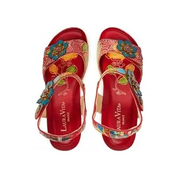 Dámské sandále Laura Vita dámské sandály BONITO 13 ROUGE klínek, velikost 36