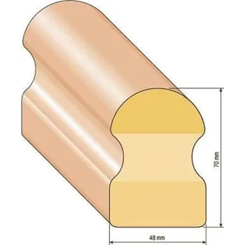 Zábradlí Dřevěné madlo vysoký profil, na zábradlí, profil 48x70 mm - BUK Varianta: madlo 2m buk