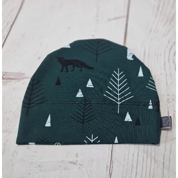 Kojenecká čepice Yháček Rostoucí čepička Yháček, Lesní zvěř na temně zelené Velikost:: L