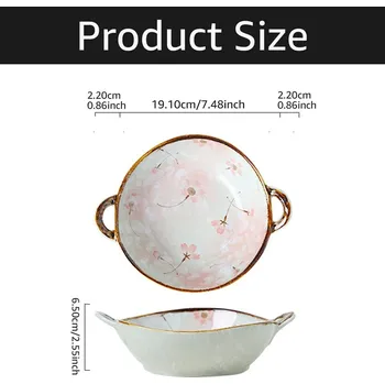 Styl D Keramická miska na polévku s uchy 700 ml 19 cm