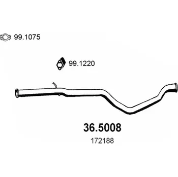 Přední díl výfuku Výfuková trubka ASSO 36.5008