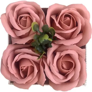 Mýdlo Ostatní Dekorace Mýdlové květy růží 4ks Starorůžová box