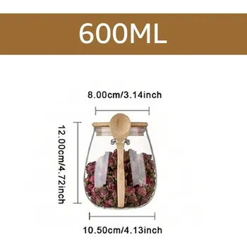 Dóza na potraviny Skleněná dóza na kávu a čaj s víkem | dóza, nádoba - 600 ml