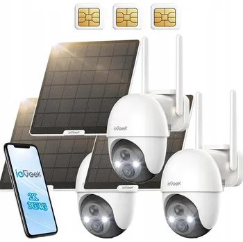 IP kamera Solární IP kamera otočná Smart GSM 3G/4G LTE SIM 2K 3MPx s baterií 9600mAh (3x)