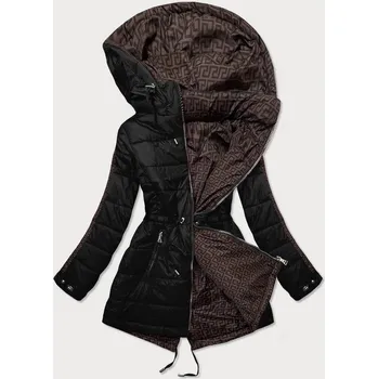 Černo-hnědá oboustranná dámská bunda (W556) odstíny hnědé XL (42)
