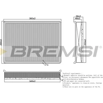 Vzduchový filtr Vzduchový filtr BREMSI FA1574