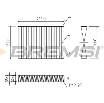 Kabinový filtr Filtr vzduchu v interiéru BREMSI FC0457A