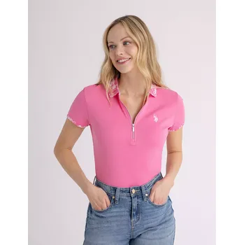 Dámské tričko U.S.Polo Assn. dámské polo tričko FLORAL růžové XL