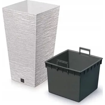 Květináč Květináč plast bílý Prosperplast 20 cm x 20 cm x 38 cm