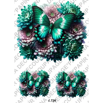 Umělecký papír Rýžový a soft papír na decoupage - Motýli - KB0726 Materiál: Soft, Rozměr: A4