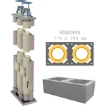 SUPERKOMÍNY SUPER BLOK Universal dvouprůduchový výšky 10,56 m 200/90°+200/90°