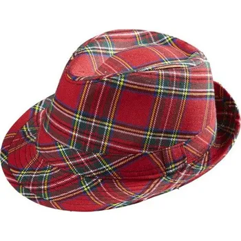 Klobouk Klobouk se skotskou kostkou červený skot skotský