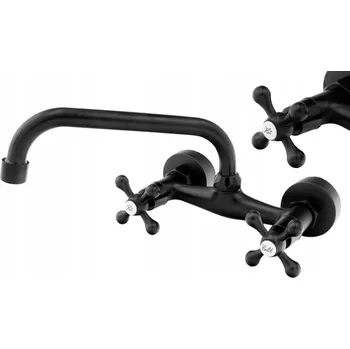 Vodovodní baterie Nástěnná umyvadlová baterie Granitan RETRO černá