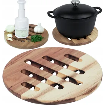PODLOŽKA PODSTAVEC akátové dřevo pod HORKÝ HRNEC pánev 18 cm