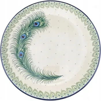 Talíř Jídelní talíř mělký Paví pero 25 cm dek. 2125 Keramika Bolesławiec