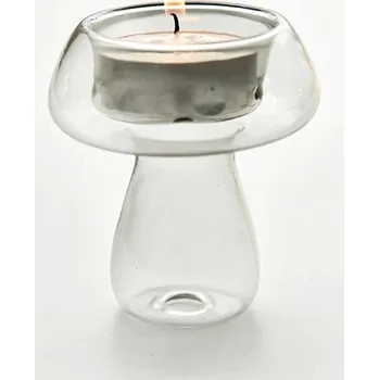 Svícen Skleněný svícen ve tvaru houby na svatbu | svícen skleněný, dekorace stolu - B