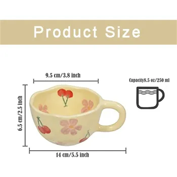 Keramický ručně tvarovaný hrnek na čaj a kávu | stylový hrnek, keramické nádobí - Růžová třešeň