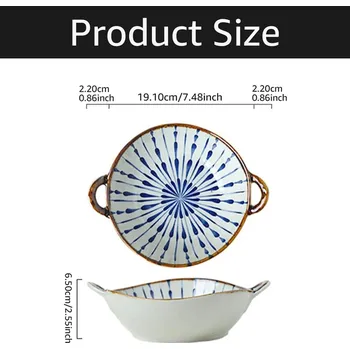 Keramická miska na polévku s uchy 700 ml | polévková miska, kuchyňské nádobí - Styl B