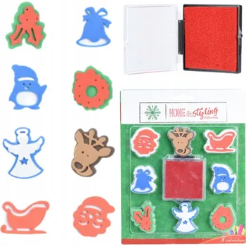 Dětské razítko Vánoční razítka Sada razítek 8 ks Razítka Dárek INKOUST