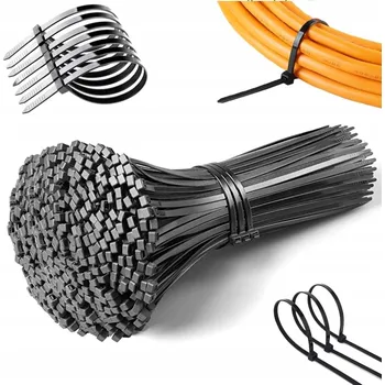 Stahovací páska 100x Silné stahovací pásky 30 cm černé Stahovací pásky 4,6 mm