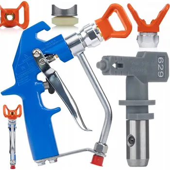 Stříkací pistole SADA PISTOLE NA STŘÍKÁNÍ BARVY A TMELU + VYSOKOTLAKÁ TRYSKA NA BARVU 629