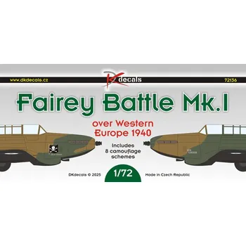 Plastikový model 1/72 Fairey Battle Mk.I o.W.Europe 1940 (8x camo)