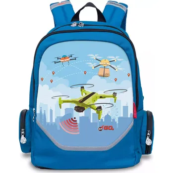 Školní batoh Školní a předškolní batoh Nikidom Roller GO Drones 15L, Modrý