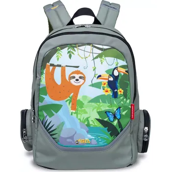 Školní batoh Školní a předškolní batoh Nikidom Roller GO Rainforest 15L, šedo-zelený