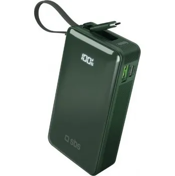 Powerbanka SBS powerbanka 10 000 mAh s vestavěným kabelem USB-C zelený
