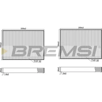 Kabinový filtr Filtr vzduchu v interiéru BREMSI FC2540C