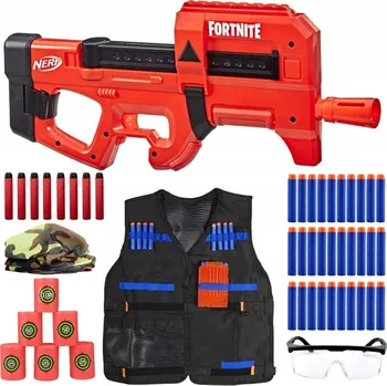 Dětská zbraň RAKETOMET NERF FORTNITE COMPACT SMG ČERVENÝ AUTOMATICKÝ SET MEGAPACK