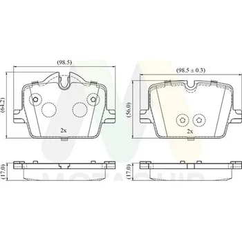 Brzdová destička Sada brzdových destiček, vždy 4 kusy v sadě MOTAQUIP LVXL2074