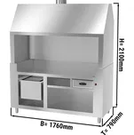 G.Gastro Neutrální prvek pro gril na dřevěné uhlí - s nerezovou ocelí - 1,8 m