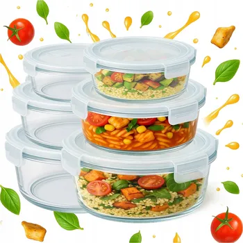 Dóza na potraviny Skleněná hermetická dóza Bimberek kulatý 0,95 l sada 3 ks