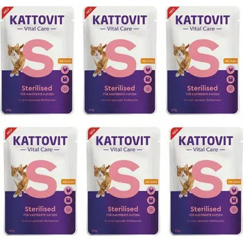 Krmivo pro kočku Kattovit VitalCare Sterilised Kuřecí Krmivo pro Kastrované Kočky Sada 6x85g