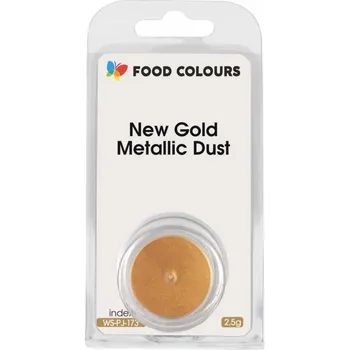 Potravinářské barvivo Food Colours Polsko Jedlá prachová perleťová barva Food Colours New Gold Metallic Dust (2,5 g) Zlatá ▹