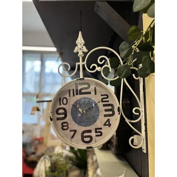 Obraz Prostorové bílé hodiny s modrým vnitřkem